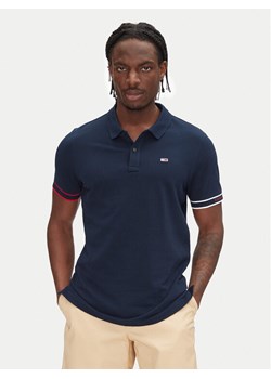 Tommy Jeans Polo Flag Cuff DM0DM21306 Granatowy Slim Fit - id: 0000304664274 - marki Tommy Jeans - 181227244 Tommy Jeans Polo Flag Cuff DM0DM21306 Granatowy Slim Fit ze sklepu MODIVO w kategorii T-shirty męskie - zdjęcie 181227244
