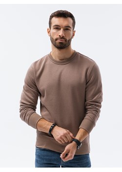 Bluza męska bez kaptura BASIC - kawowa V16 B978 ze sklepu ombre w kategorii Bluzy męskie - zdjęcie 181230842