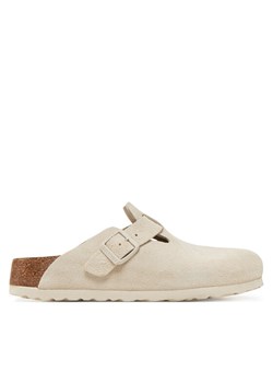 Birkenstock Klapki Boston zamsz 1027693 Biały ze sklepu MODIVO w kategorii Klapki damskie - zdjęcie 181233580