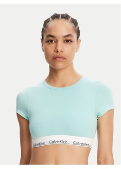 Calvin Klein Underwear T-Shirt LV00QF7213 Zielony Slim Fit ze sklepu MODIVO w kategorii Bluzki damskie - zdjęcie 181233583