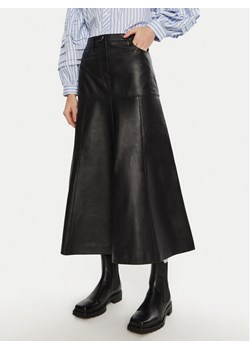 Munthe Spódnica skórzana Tuxya 243122524304 Czarny Regular Fit ze sklepu MODIVO w kategorii Spódnice - zdjęcie 181233604