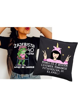 Zestaw prezentowy na 40 urodziny , koszulka na 40 oraz poduszka z nadrukiem ze sklepu Time For Fashion w kategorii Bluzki damskie - zdjęcie 181235421