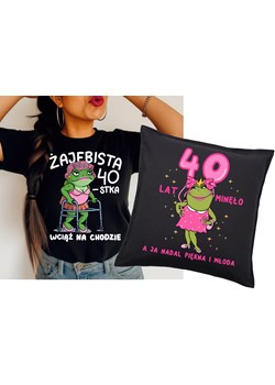 Zestaw prezentowy na 40 urodziny , koszulka na 40 oraz poduszka z nadrukiem ze sklepu Time For Fashion w kategorii Bluzki damskie - zdjęcie 181235423