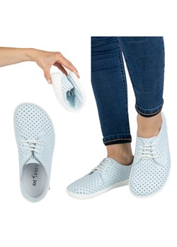 BAREFOOT Damskie minimalistyczne ażurowe 1288POL błękitne ze sklepu butyolivier w kategorii Półbuty damskie - zdjęcie 181235582