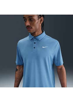 Męska gładka koszulka polo do golfa Dri-FIT Nike Tour - Niebieski ze sklepu Nike poland w kategorii T-shirty męskie - zdjęcie 181235754