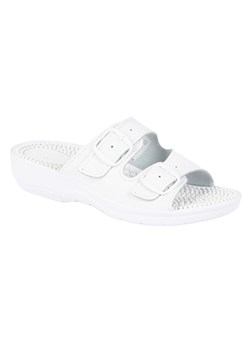 Vriston Buty damskie klapki regulowane fakirki masujące z kolcami Nadia białe ze sklepu ButyModne.pl w kategorii Klapki damskie - zdjęcie 181235990