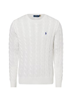 Polo Ralph Lauren Męski sweter Mężczyźni Bawełna écru jednolity ze sklepu vangraaf w kategorii Swetry męskie - zdjęcie 181239944
