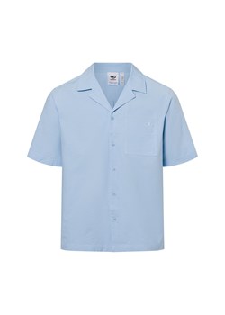 adidas Originals Męska koszulka rekreacyjna z krótkim rękawem Mężczyźni Regular Fit Bawełna jasnoniebieski wypukły wzór tkaniny ze sklepu vangraaf w kategorii Koszule męskie - zdjęcie 181239973