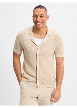 Drykorn Męska koszulka polo - Braian Mężczyźni Bawełna beżowy wypukły wzór tkaniny ze sklepu vangraaf w kategorii T-shirty męskie - zdjęcie 181240082