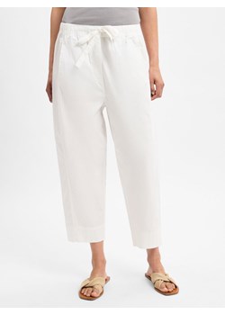 Marie Lund Damskie spodnie materiałowe Kobiety Bawełna biały jednolity ze sklepu vangraaf w kategorii Spodnie damskie - zdjęcie 181240100