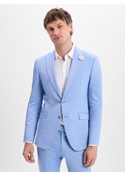JOOP! Męska marynarka garniturowa z zawartością wełny - Hawker Mężczyźni Slim Fit wiskoza jasnoniebieski marmurkowy ze sklepu vangraaf w kategorii Marynarki męskie - zdjęcie 181240104