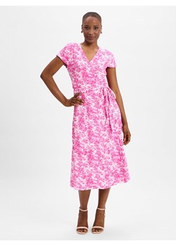 Marie Lund Damska sukienka na co dzień Kobiety Bawełna wyrazisty róż wzorzysty ze sklepu vangraaf w kategorii Sukienki - zdjęcie 181240224