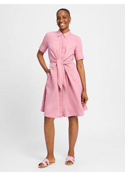Lauren Ralph Lauren Damska sukienka casual - wykonana z lnu Kobiety len brudny róż jednolity ze sklepu vangraaf w kategorii Sukienki - zdjęcie 181240230