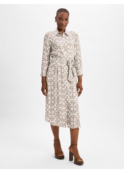 Marie Lund Damska sukienka maxi Kobiety wiskoza taupe wzorzysty ze sklepu vangraaf w kategorii Sukienki - zdjęcie 181240263