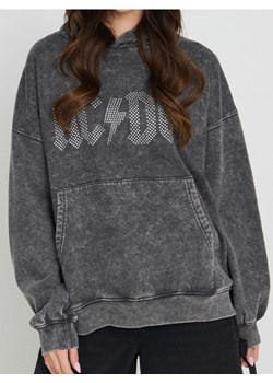 Sinsay - Bluza hoodie z efektem sprania AC/DC - czarny ze sklepu Sinsay w kategorii Bluzy damskie - zdjęcie 181241891