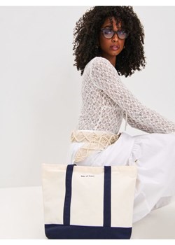 Sinsay - Materiałowa torba z napisem - granatowy ze sklepu Sinsay w kategorii Torby Shopper bag - zdjęcie 181242010