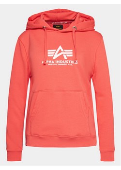 Alpha Industries Bluza New Basic 196032 Czerwony Regular Fit ze sklepu MODIVO w kategorii Bluzy damskie - zdjęcie 181244313