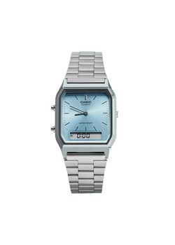 Zegarek Casio Vintage Maxi AQ-230A-2A1MQYES Srebrny ze sklepu eobuwie.pl w kategorii Zegarki - zdjęcie 181245234