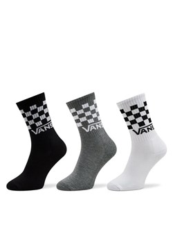 Zestaw 3 par wysokich skarpet męskich Vans Classic Check Crew VN000F0WY281 Czarny ze sklepu eobuwie.pl w kategorii Skarpetki męskie - zdjęcie 181246311