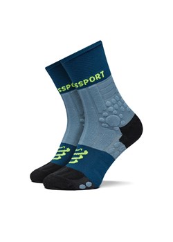 Skarpety wysokie unisex Compressport Pro Racing Socks Winter Trail SCRU2045 Niebieski ze sklepu eobuwie.pl w kategorii Skarpetki damskie - zdjęcie 181246650