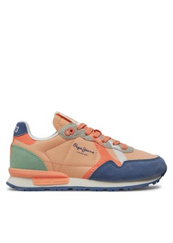Sneakersy Pepe Jeans Brit Print G PGS40001 Pomarańczowy ze sklepu eobuwie.pl w kategorii Buty sportowe dziecięce - zdjęcie 181247342