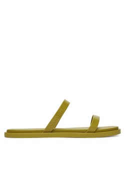 Klapki Calvin Klein Double Bar Slide - Jelly HW0HW02417 Zielony ze sklepu eobuwie.pl w kategorii Klapki damskie - zdjęcie 181248291