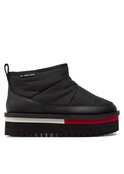 Śniegowce Tommy Jeans Tjw Nylon Flatform Boot Wl EN0EN02689 Czarny ze sklepu eobuwie.pl w kategorii Śniegowce damskie - zdjęcie 181248780