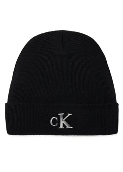 Czapka Calvin Klein Jeans Minimal Monogram Beanie K60K611542 Czarny ze sklepu eobuwie.pl w kategorii Czapki zimowe damskie - zdjęcie 181249261