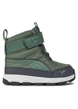 Śniegowce Puma Evolve AC+ Inf 392646 03 Zielony ze sklepu eobuwie.pl w kategorii Buty zimowe dziecięce - zdjęcie 181250194