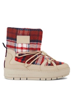 Śniegowce Tommy Hilfiger Tartan Snowboot FW0FW07612 Beżowy ze sklepu eobuwie.pl w kategorii Śniegowce damskie - zdjęcie 181253771