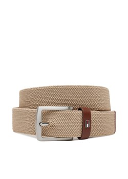 Pasek Męski Tommy Hilfiger Denton Elastic 3.5 AM0AM13354 Beżowy ze sklepu eobuwie.pl w kategorii Paski męskie - zdjęcie 181253970