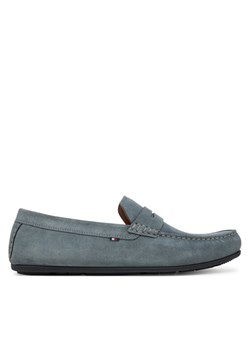 Mokasyny Tommy Hilfiger Casual Hilfiger Suede Driver FM0FM04998 Szary ze sklepu eobuwie.pl w kategorii Mokasyny męskie - zdjęcie 181255270