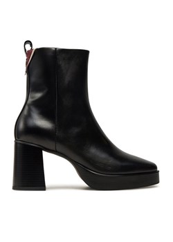 Botki Tommy Hilfiger Premium Leather High Heel Bootie FW0FW08100 Czarny ze sklepu eobuwie.pl w kategorii Botki - zdjęcie 181255410