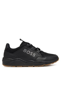Sneakersy BOSS J51648 M Czarny - id: 0000304696244 - marki BOSS HUGO BOSS - 181255891 Sneakersy BOSS J51648 M Czarny ze sklepu eobuwie.pl w kategorii Buty sportowe dziecięce - zdjęcie 181255891