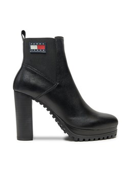 Botki Tommy Jeans Tjw New Ess High Heel Boot EN0EN02439 Czarny ze sklepu eobuwie.pl w kategorii Botki - zdjęcie 181256840