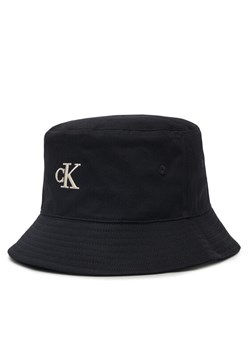 Kapelusz Calvin Klein Jeans Embroidered Monogram Bucket Hat LV04K5020G Czarny ze sklepu eobuwie.pl w kategorii Kapelusze damskie - zdjęcie 181257792