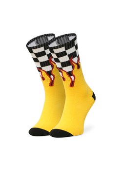 Skarpety Wysokie Męskie Vans Flame Check Crew VN0A4TQHZIA1 Żółty ze sklepu eobuwie.pl w kategorii Skarpetki męskie - zdjęcie 181259102