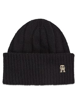 Czapka Tommy Hilfiger Th Timeless Beanie AW0AW15307 Czarny ze sklepu eobuwie.pl w kategorii Czapki zimowe damskie - zdjęcie 181260521