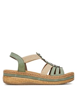 Sandały Rieker V0920-52 Zielony ze sklepu eobuwie.pl w kategorii Espadryle damskie - zdjęcie 181260652