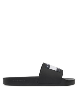 Klapki Tommy Jeans Flag Pool Sld Ess EN0EN02115 Czarny ze sklepu eobuwie.pl w kategorii Klapki damskie - zdjęcie 181260700