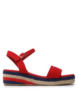 Espadryle Tommy Hilfiger Rope Wedge T3A7-32778-0048300 S Czerwony ze sklepu eobuwie.pl w kategorii Sandały dziecięce - zdjęcie 181261360