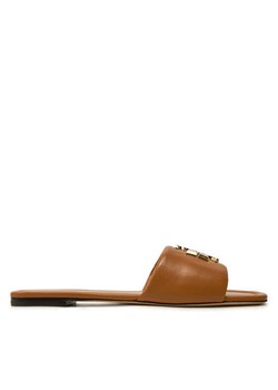 Klapki Tory Burch Eleanor Slide 157966 Brązowy ze sklepu eobuwie.pl w kategorii Klapki damskie - zdjęcie 181261911