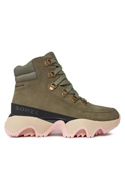 Sneakersy Sorel Kinetic™ Impact Conquest Wp NL5040-397 Zielony ze sklepu eobuwie.pl w kategorii Buty trekkingowe damskie - zdjęcie 181262431
