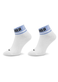 Zestaw 2 par wysokich skarpet unisex Puma Unisex New Heritage Quarter 2P 938021 Biały ze sklepu eobuwie.pl w kategorii Skarpetki męskie - zdjęcie 181262592