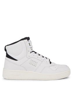 Sneakersy Tommy Jeans Basket Mid EM0EM01258 Biały ze sklepu eobuwie.pl w kategorii Buty sportowe męskie - zdjęcie 181264034