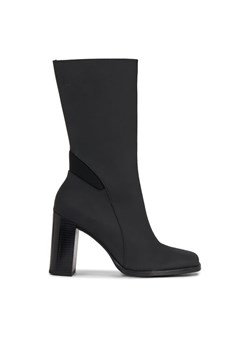 Botki Calvin Klein Jeans Heel Zip Boot Lth Wn YW0YW01113 Czarny ze sklepu eobuwie.pl w kategorii Kozaki damskie - zdjęcie 181264482