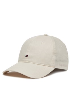 Czapka z daszkiem Tommy Hilfiger Essential Flag Linen Cap AW0AW17130 Écru ze sklepu eobuwie.pl w kategorii Czapki z daszkiem damskie - zdjęcie 181264703
