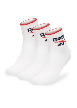 Zestaw 3 par wysokich skarpet unisex Reebok R0362-SS24 (3-pack) Biały ze sklepu eobuwie.pl w kategorii Skarpetki męskie - zdjęcie 181264934