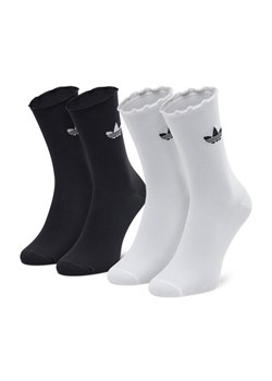 Zestaw 2 par wysokich skarpet unisex adidas Ruffle Crw 2Pp HC9532 Czarny ze sklepu eobuwie.pl w kategorii Skarpetki męskie - zdjęcie 181266004