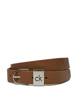 Pasek Damski Calvin Klein Ck Loop Thin Round Buckle 2.5 K60K612856 Brązowy ze sklepu eobuwie.pl w kategorii Paski damskie - zdjęcie 181266261